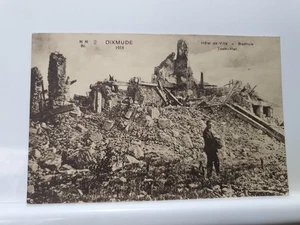 Vintage Postcard, Dixmude 1918 Town Hall (10XYZ) - Picture 1 of 2