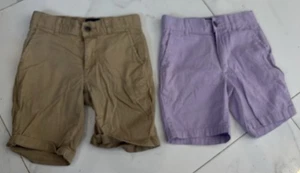 Crewcuts Boys Chino Stretch Flat Front Shorts Size 7 Bundle Khaki & Blue Preppy - Picture 1 of 2