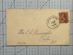 1900 Illinois to Toulon Cover w/ 2¢ Red Washington Stamp – Nice Handwriting - Picture 1 of 2