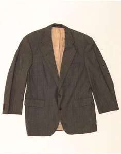 CHAPS Mens 2 Button Blazer Jacket UK 42 XL Grey Check Wool DF77 - Picture 1 of 3