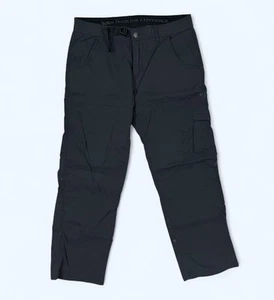 Prana pants Gray stretch zion II straight roll tab belted nylon fit Mens 32x27 - Picture 1 of 7