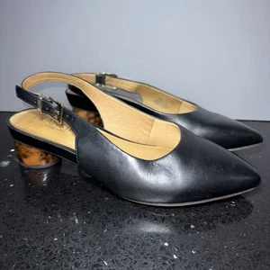 FRANKIE4 FRANKIE 4 Juliett Black Leather With Brown Heels Size 8 #37344 - Picture 1 of 16