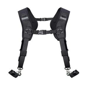 Double Shoulder Camera Strap Harness Quick Release Adjustable Dual Camera Tet... - Picture 1 of 6