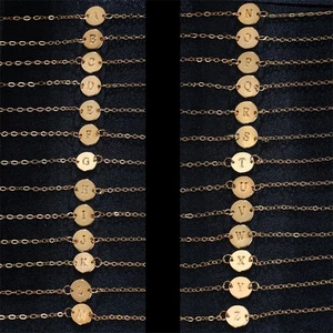 Mujer 26 Letras Pulsera Adorno Moda Joyería Personalidad Simple - Imagen 1 de 32
