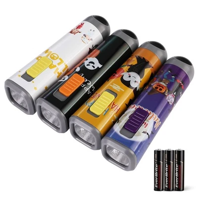 EverBrite 4-Pack Halloween LED Flashlight Handheld Torch w/Lanyard 12AAA Battery - Image 1 of 4