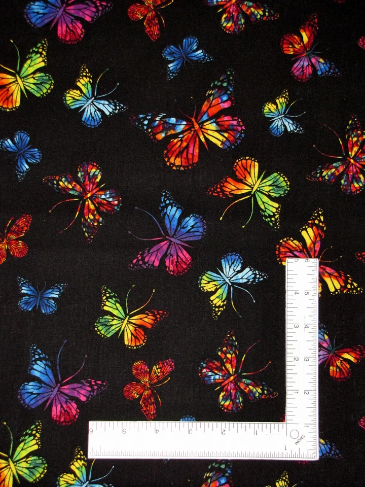 Tela mariposa multicolor por yarda mariposas vibrantes algodón de Hi Fashion Foto 1 de 1