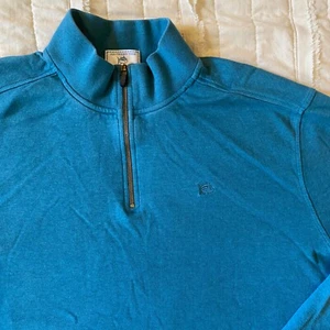 Southern Tide Sweater Mens Teal Skipjack 1/4 Zip Mock Neck Pullover Long Sleeve - Picture 1 of 10