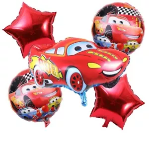 5PC Cars Lightning McQueen Foil Balloon Set Birthday Party Supplies Decoration - Picture 1 of 2