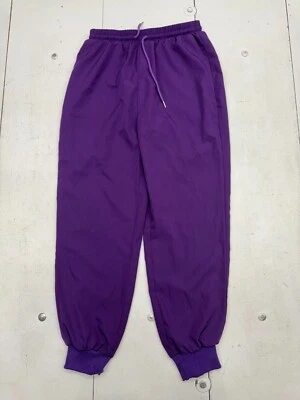 Pantalones exfoliantes morados con cordón para mujer talla grande Foto 1 de 4