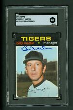 Billy Martin Autographed 1971 Topps  #208 Tigers Manager SGC Authentic Encased