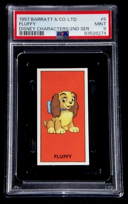 1957 BARRATT & CO LTD. WALT DISNEY CHARACTERS FLUFFY #5 PSA 9 MINT GRADED - Image 1 of 2