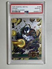 1995 Marvel Metal Silver Flasher Parallel Card VENOM ALTERNATE M #136 PSA 10