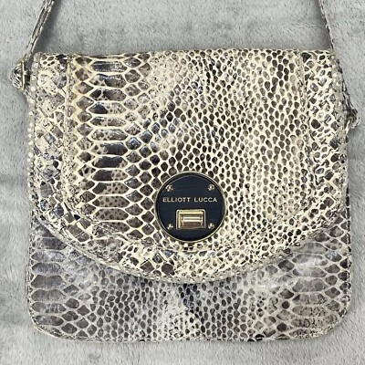 Bolso de Mano Elliott Lucca Cuero Estampado Serpiente Bandolera Clásico Foto 1 de 4