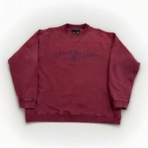 Eddie Bauer Sweatshirt Mens XL Red Pullover Outdoor Crewneck Vintage Y2K - Picture 1 of 5