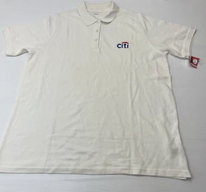 Citi Bank Polo Shirt Employee Embroidered size 2XL White 60% Cotton 40% Poly New - Picture 1 of 12