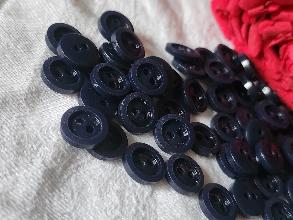 Set 36 Mini Bottoni Vintage Blu A Fori 1 CM Ref 2920 - Bild 1 von 1