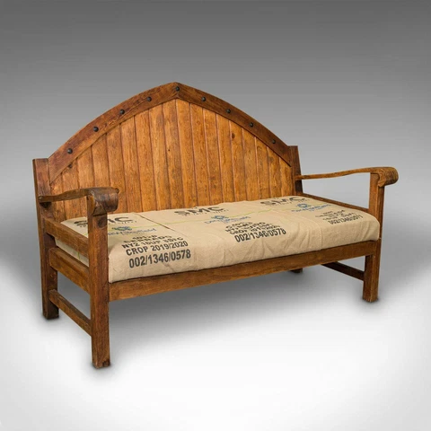 Large Vintage Bench, Scandinavian, Pitch Pine, 3 Seater, Mid 20th Century, 1950 Cover
