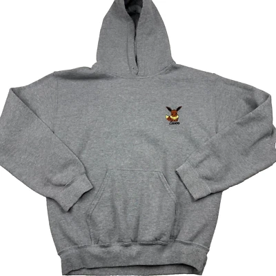 Sudadera con Capucha Pokémon Para Mujer Pequeña Gris Jaspeado Logo Eevee Algodón Polar Forrado Pullover Foto 1 de 4