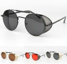 Round Cyber Goggles Blinder Steampunk Sunglasses Vintage Retro UV400 Protection