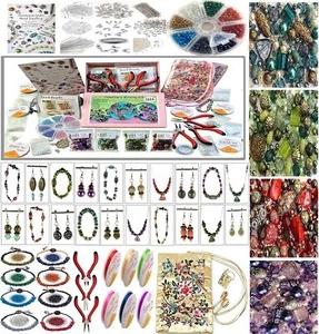 Adults Deluxe Jewelry Making Beads Mix Pliers Findings Starter Kit Gift Set - Picture 1 of 8
