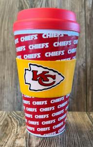 Brand New Adult Kansas City Chiefs Red & Gold Logo Plastic Travel Coffee Cup
