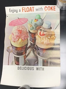 Vintage Coca Cola 60s Coke Float Advertisement Poster 20” x 14” - Picture 1 of 5