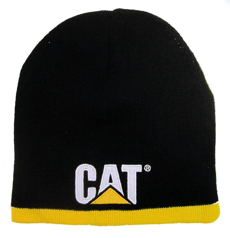 Gorro de invierno tejido a rayas negras y amarillas Caterpillar CAT Equipment Foto 1 de 1