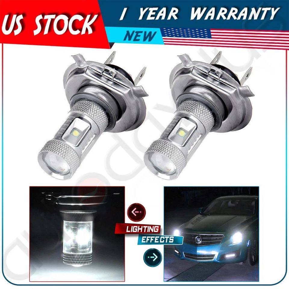 Kit de bombillas de faros LED H4 HB2 haz alto bajo brillante 35W 4000LM 6000K blanco 9003 Foto 1 de 1