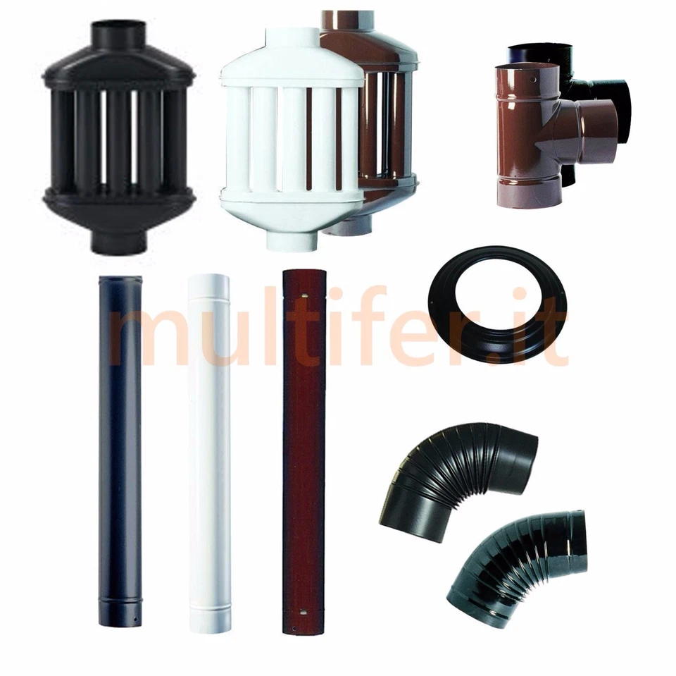 Tubi per stufa e diffusori di calore - nero opaco e marrone - diametri vari - Immagine 1 di 1