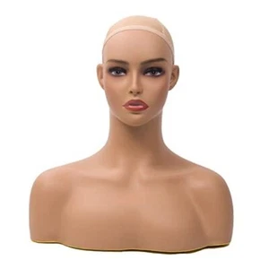 Mannequin Head with Shoulder Display Manikin Head Bust for Color-487 - Picture 1 of 7
