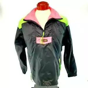 JERSEY VINTAGE DE COLECCIÓN DE LOS AÑOS 80-90 COLUMBIA NEÓN COLORBLOCK CREMALLERA MUJER M CORTAVIENTOS - Imagen 1 de 8