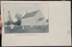 Antigua iglesia blanca en Maxville, Ontario, postal antigua - Imagen 1 de 2