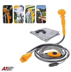 12V Tragbar Dusche Set Wasserpumpe Zelten Wohnwagen Zigarette Hellere Plug Auf / - Bild 1 von 11
