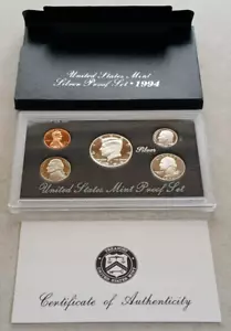US MINT 1994-S SILVER PROOF SET with Original Box and COA. - Picture 1 of 2