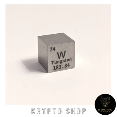 10mm Tungsten Cube Wolfram Würfel 99.95% mit Gravur für Krypto-Fans Geschenk  - Bild 1 von 4
