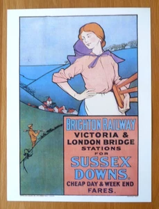 Vintage Repro Brighton Eisenbahn Werbung Poster 30 x 40 auf gutem Qualität Kunstdruckpapier - Bild 1 von 1