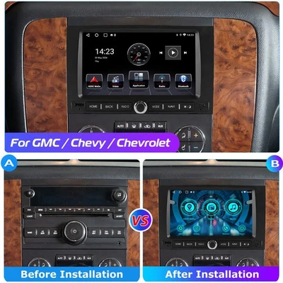 64G For Chevy 2007-2014 Tahoe Suburban Wireless CarPlay Android 14 Radio Stereo Foto 1 de 4