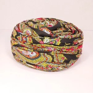 Vtg 1960s Oleg Cassini Ladies Pillbox Hat Colorful Pleated Layered Fabric Turban - Picture 1 of 19