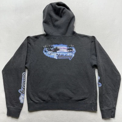 Vintage Y2K Billabong Hoodie Women’s Large Double Sided Sleeve Spellout Surf - Image 1 of 4