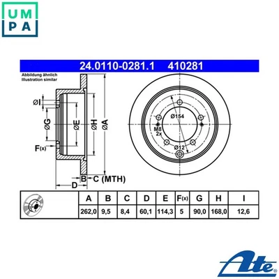 2x BRAKE DISC 24.0110-0281.1 FOR MITSUBISHI CHALLENGER/SHOGUN/SPORT PAJERO/IO - Image 1 of 4
