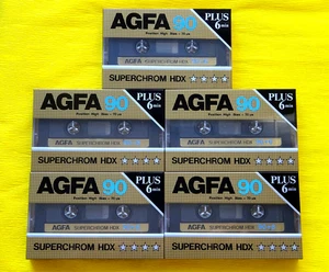 5x AGFA SUPERCHROM HDX 90 plus 6min Cassette Tapes 1985-1986 + OVP + SEALED + - Picture 1 of 3