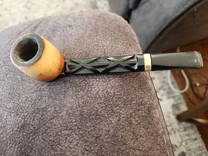 Vintage Estate Tobacco Pipe Nylon Crosshatch Pattern - Picture 1 of 4