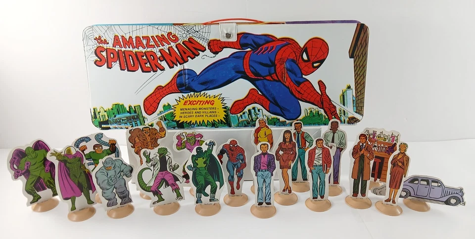 De colección 1973 Ideal Spider Man Juego de Vinilo Plegable Juguete RARO ERROR DE FÁBRICA ¡Leer! Foto 1 de 4