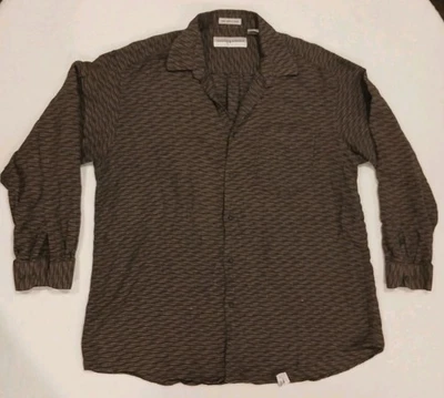 Camisa Jhane Barnes Para Hombre XL Multicolor Geométrica Rayas Botón Manga Larga Foto 1 de 4