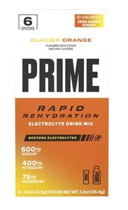 *NEU* PRIME Hydration Rapid Rehydration Sticks | Glacier Orange 6ct Box - Bild 1 von 2