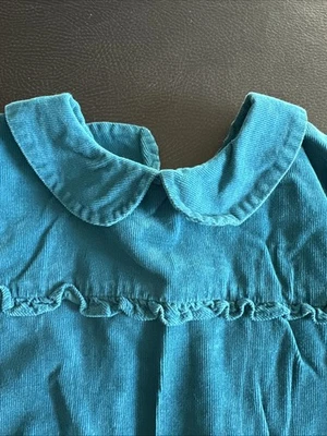 Vestido de pana manga larga con cuello Peter Pan Olive Juice para niñas Foto 1 de 4