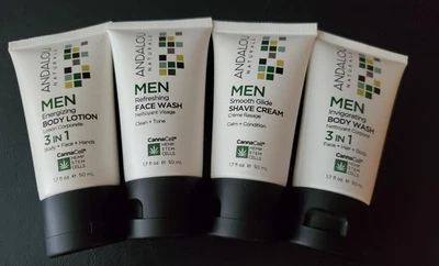 Andalou Naturals Men's 4pc Set  of Shave Cream, Body Wash,Face Wash, Body Lotion - Image 1 of 2