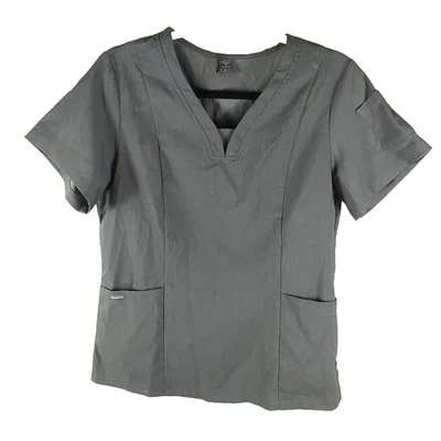 Niaahinn Women's Scrub Top Soft Gray Size Small Medical - Image 1 of 4