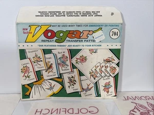 Vintage Vogart Repeat Transfer 704 Embrooidery Days Of The Week Towels Birds - Picture 1 of 13