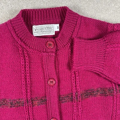 Cárdigan Suéter Pendleton Vintage Lana Fucsia Abotonado Cuello Redondo EE. UU. Para Mujer M Foto 1 de 4